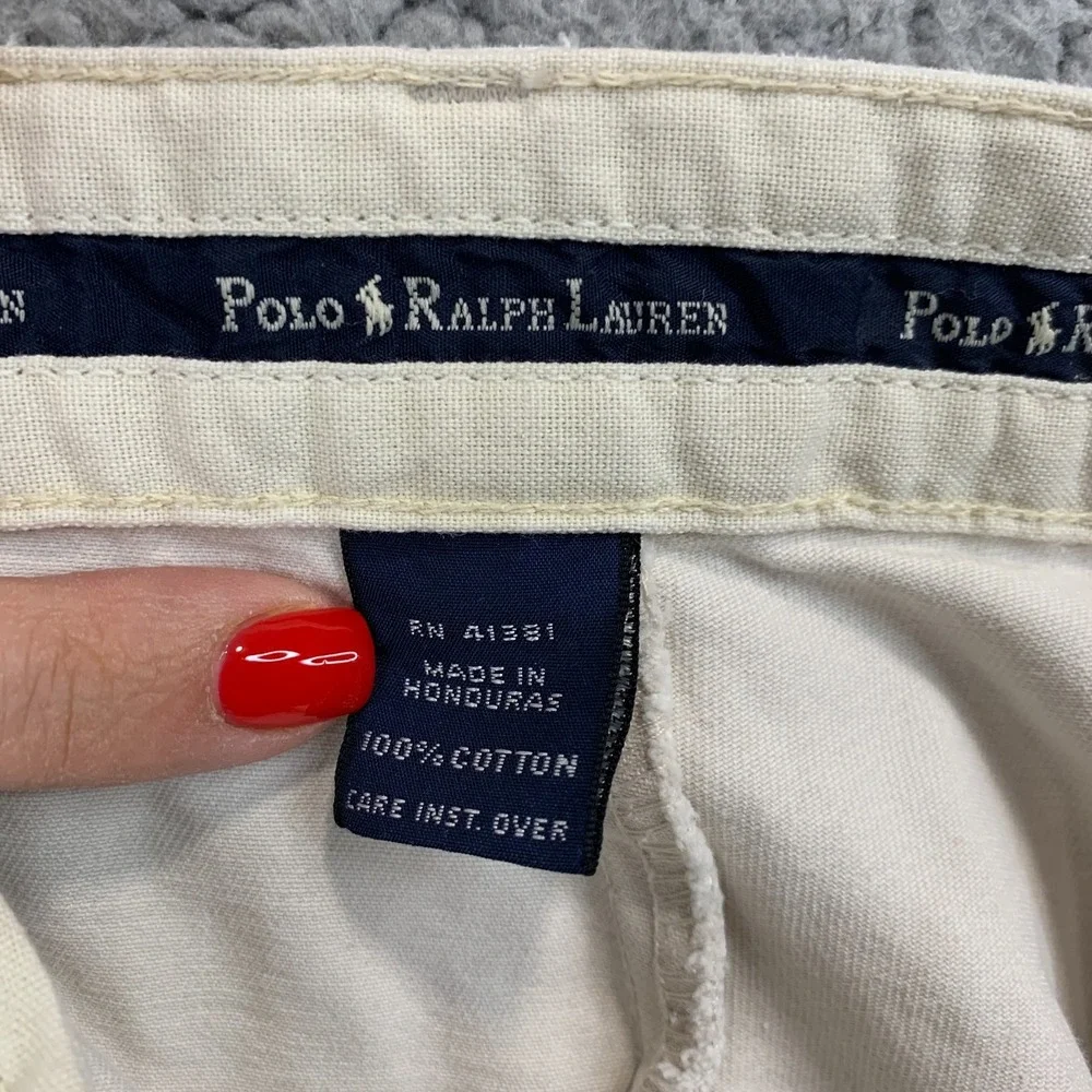 VTG Polo Ralph Lauren Hammond Pants Men's 36 Pleated White Classic Chino Preppy